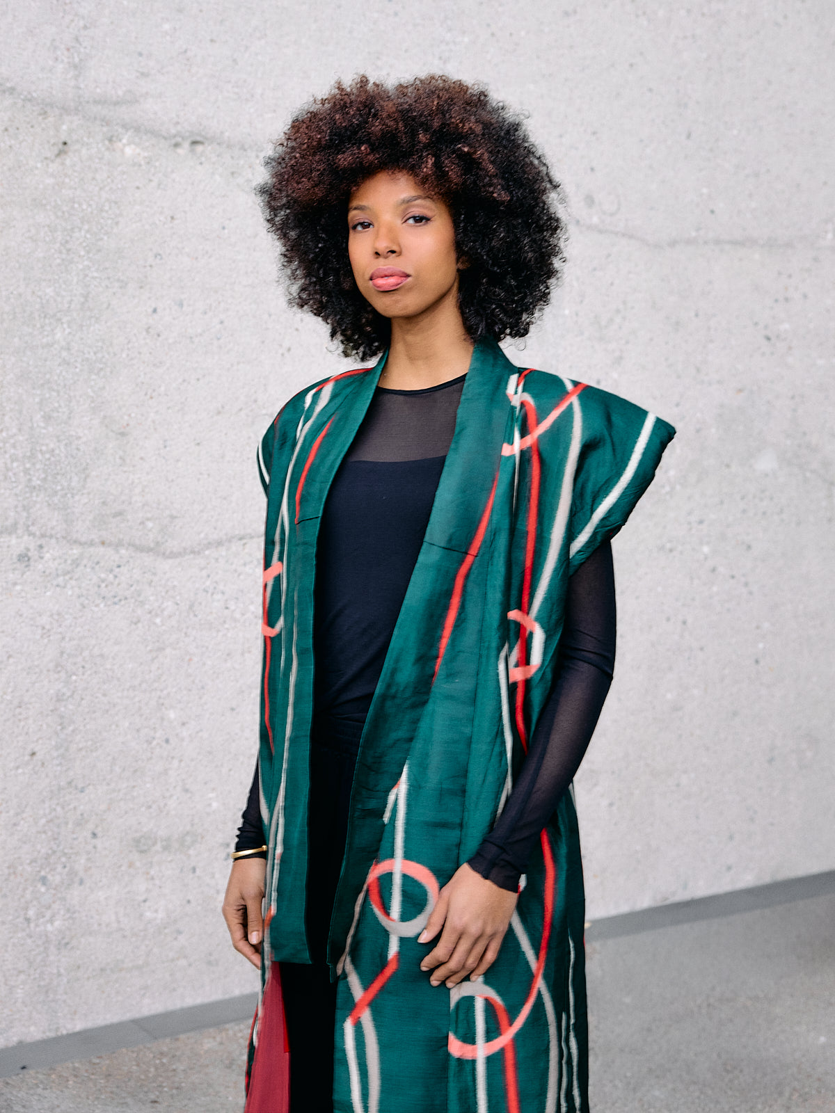 Soulder Kimono-Mantel Green