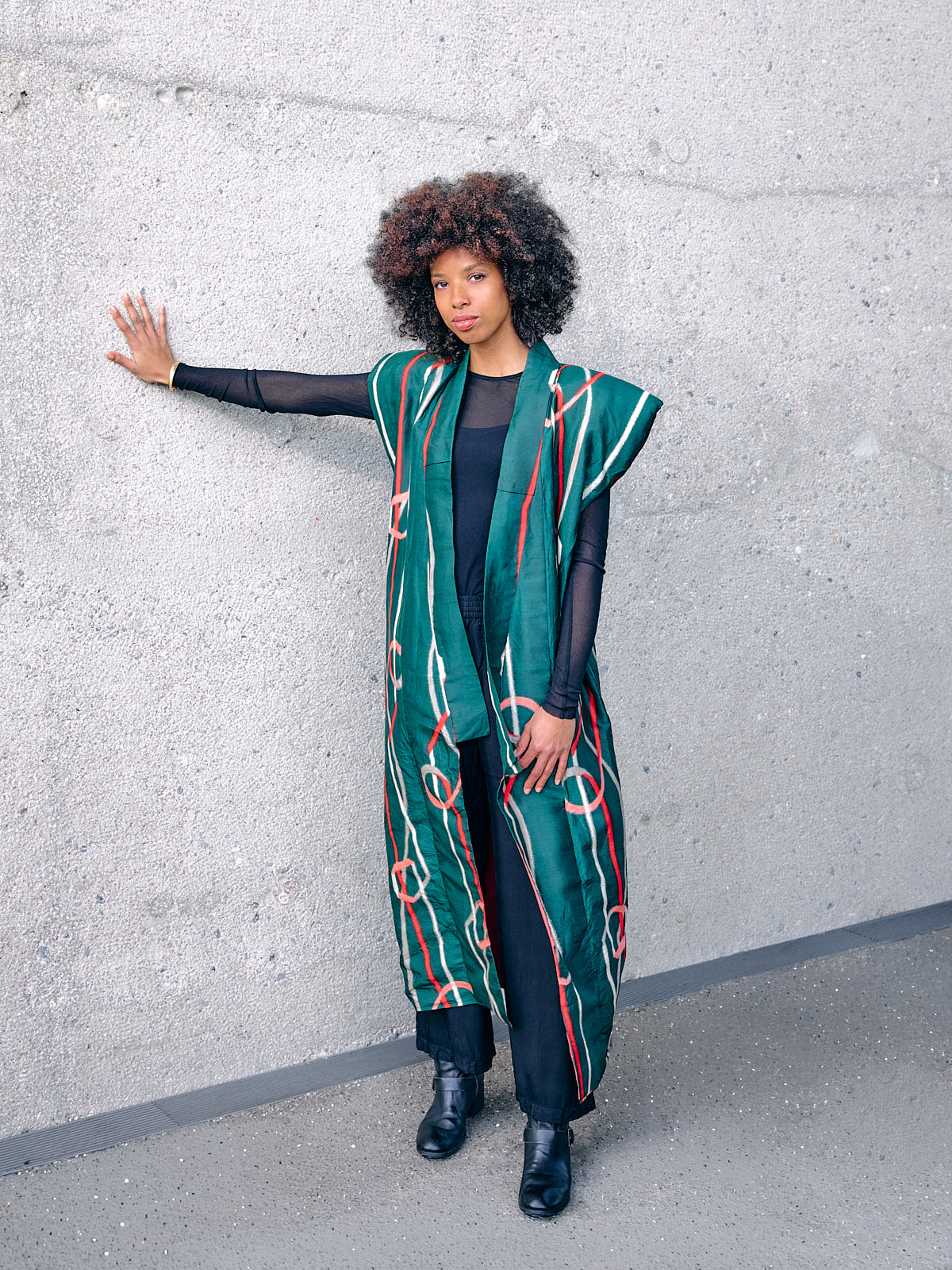 Soulder Kimono-Mantel Green