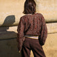 Kimono-Collegejacke Brown