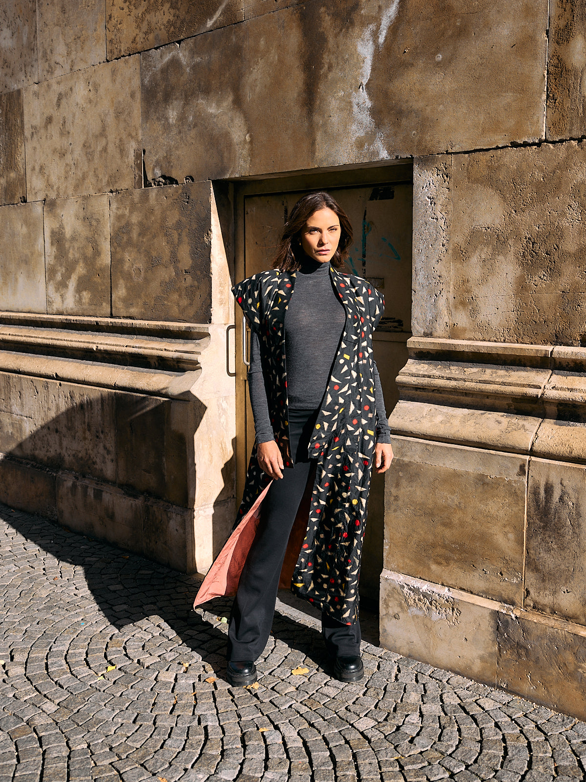 Soulder Kimono-Mantel Black